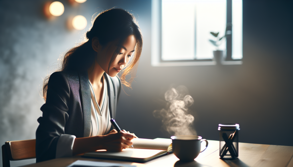 Daily Systems for Self Improvement and Self Care Habits - Eramag Magazine – Business, AI & Digital Growth Young professional journaling a morning routine at a tidy desk with warm light; focus on hands and notebook conveying productivity and self-care.