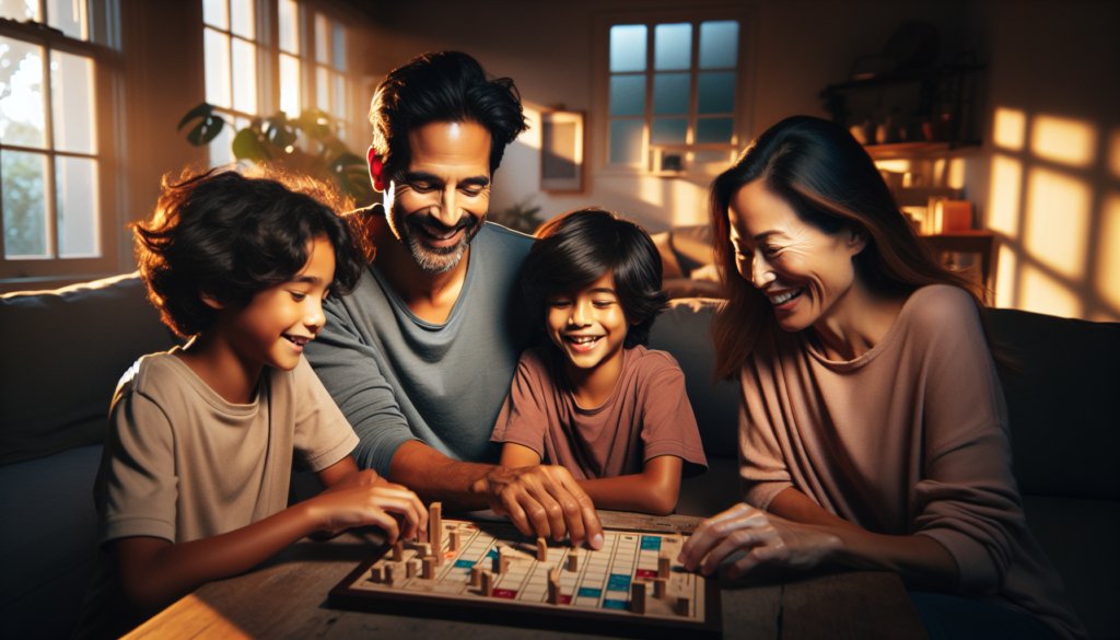 Practical Parenting Tips: Routines, Screen Rules & Calm - Eramag Magazine – Business, AI & Digital Growth Parents and children sharing a calm evening routine around a table with smiles and toys