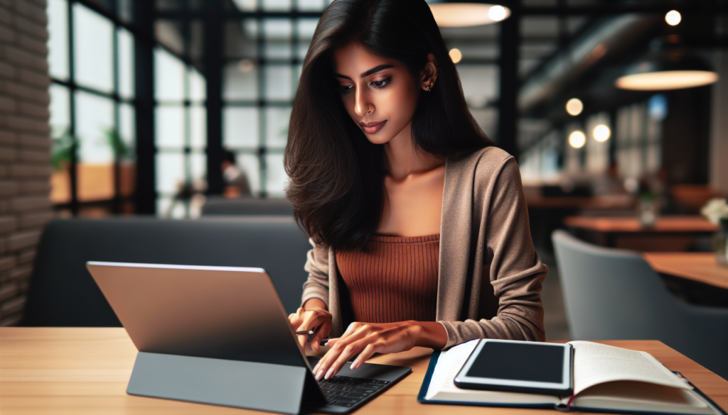 E-Learning Tips: Online Learning Strategies for Busy Learners - Eramag Magazine – Business, AI & Digital Growth Learner studying with laptop and flashcards at a modern desk, focused and productive.